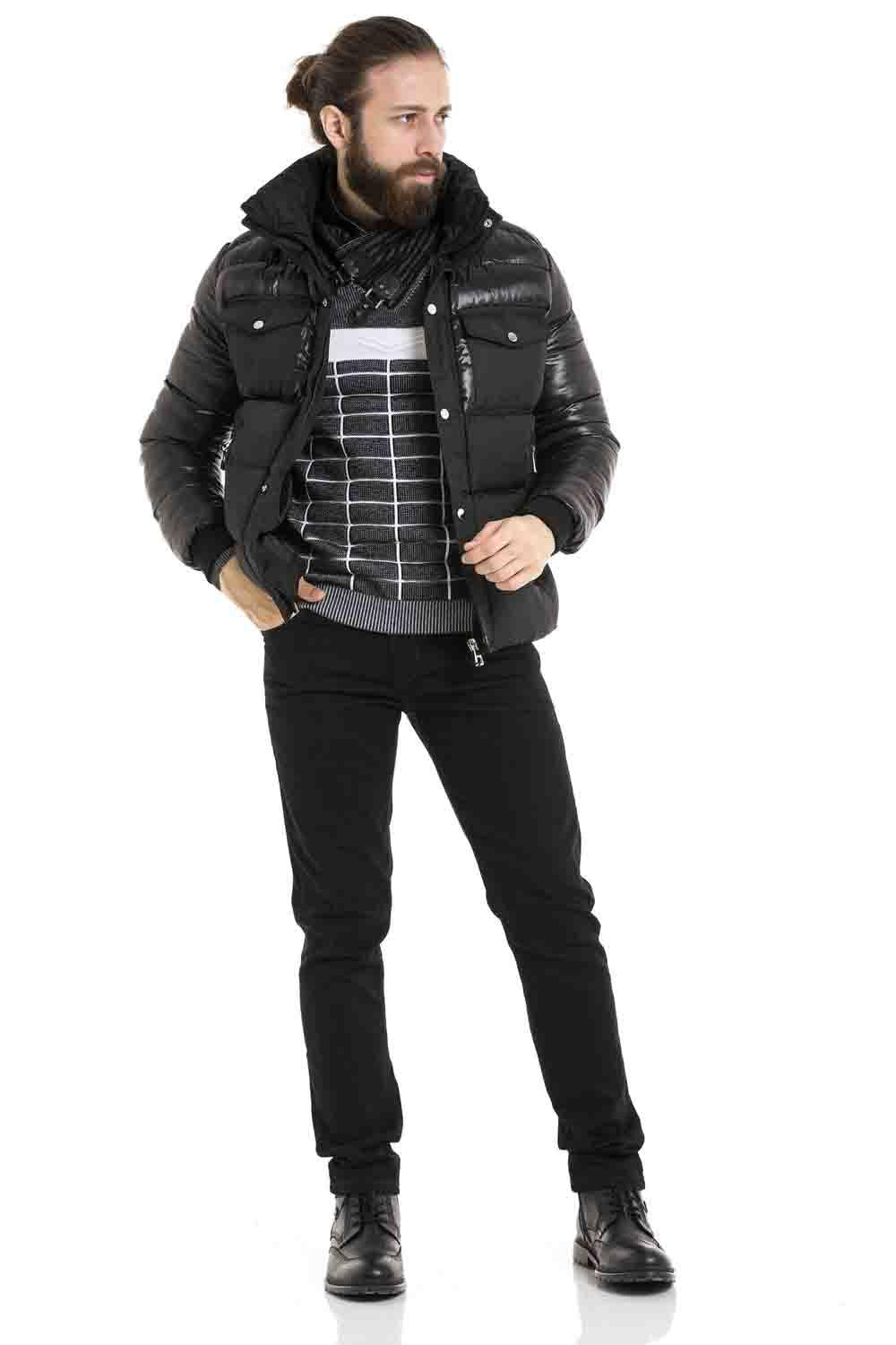 CM208 Black Men's Puffer Jacket