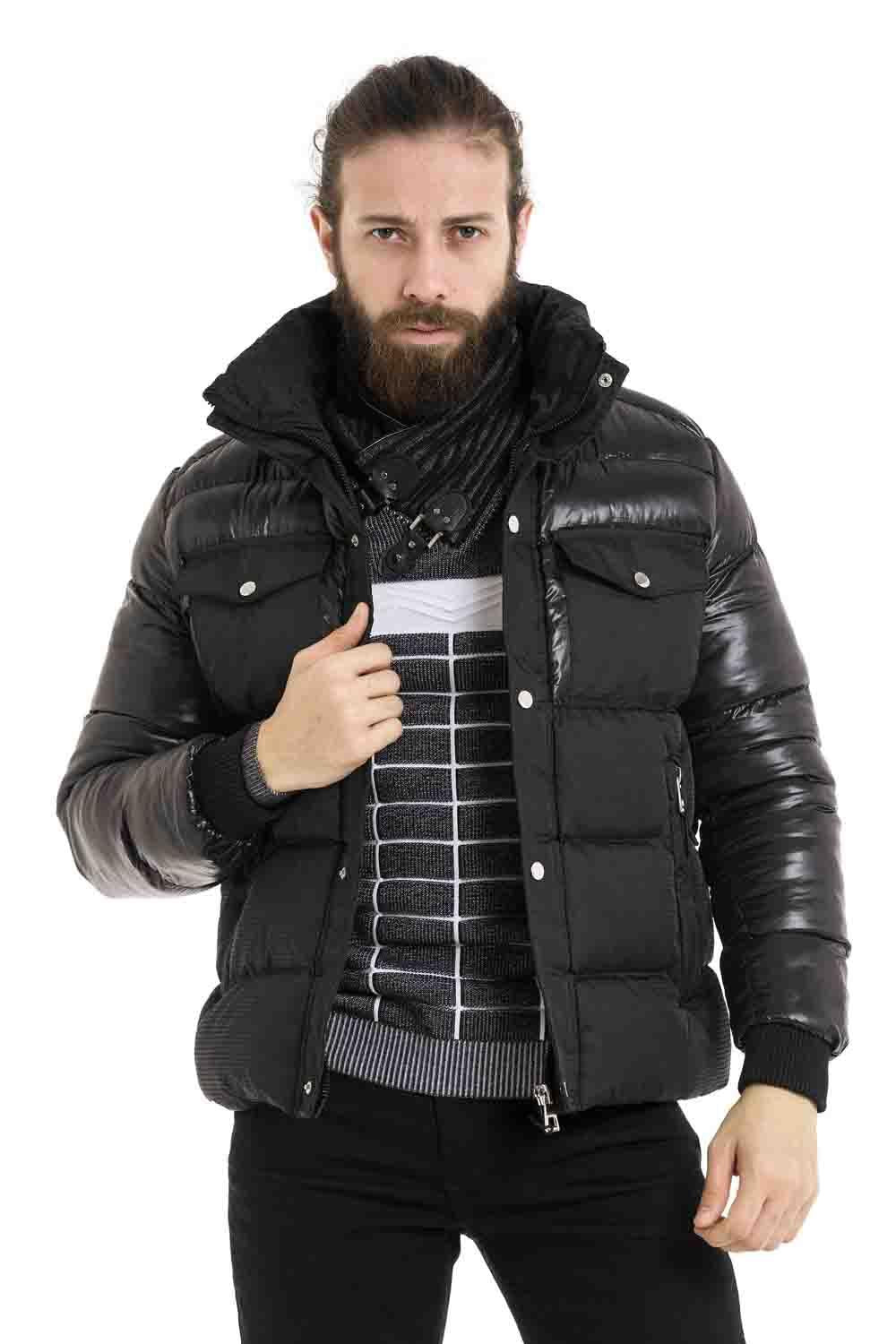 CM208 Black Men's Puffer Jacket