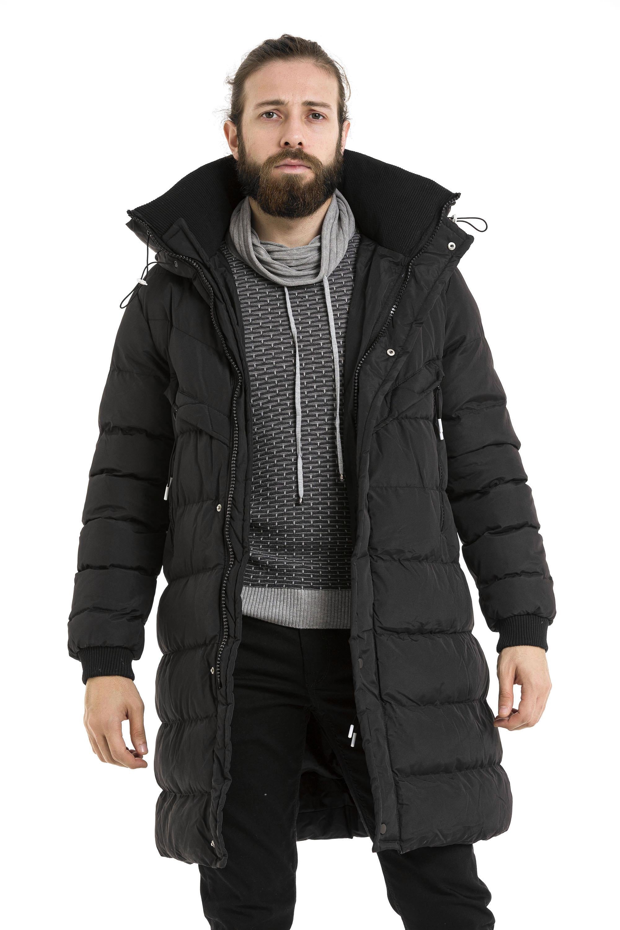CM213 Knee-Length Men's Puffer Jacket