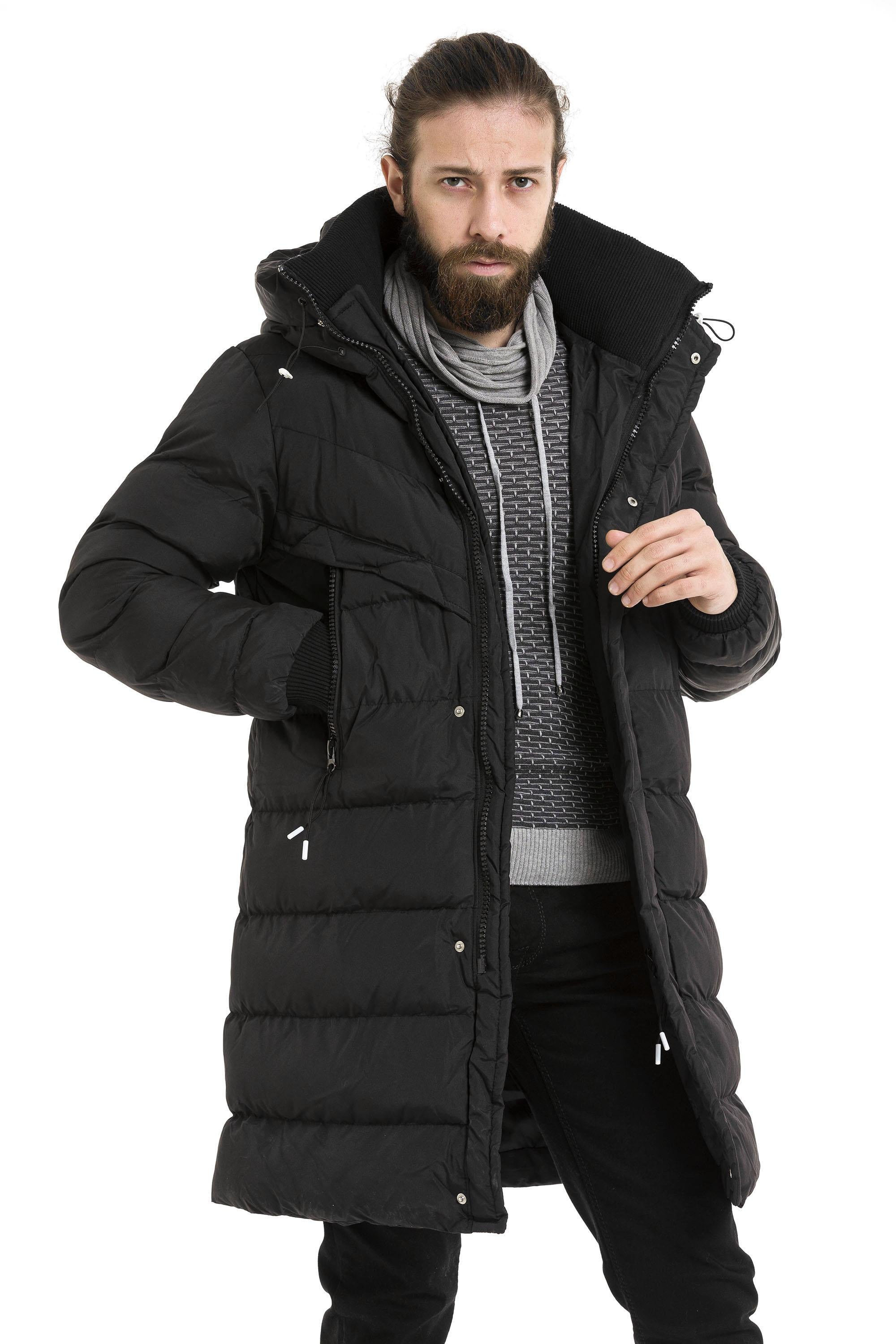 CM213 Knee-Length Men's Puffer Jacket