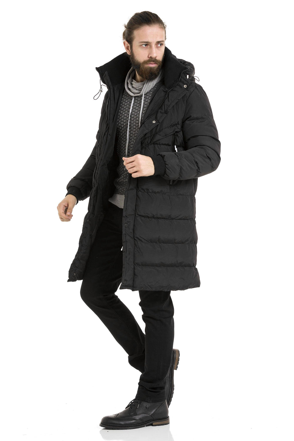 CM213 Knee-Length Men's Puffer Jacket