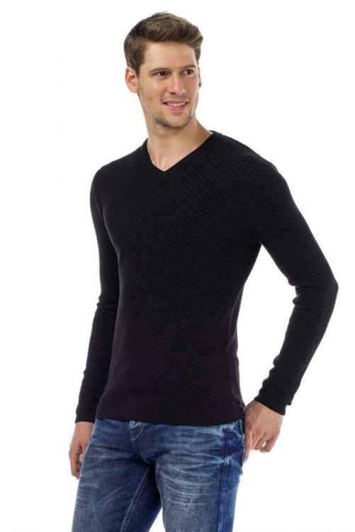 CP169 V-Neck Slim Fit Basic Men's Knit Sweater