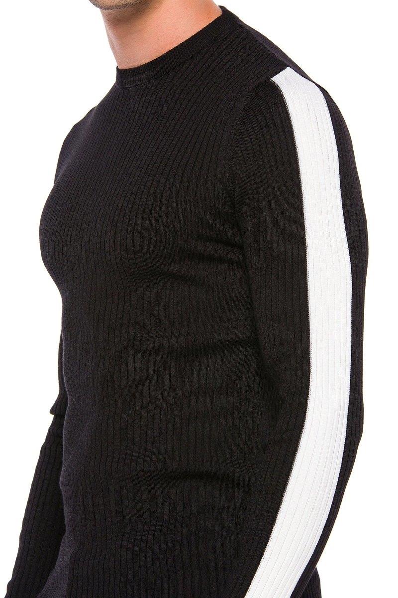 CP194 Striped Sleeve Knit Sweater