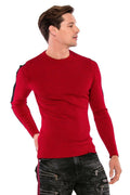 CP194 Striped Sleeve Knit Sweater