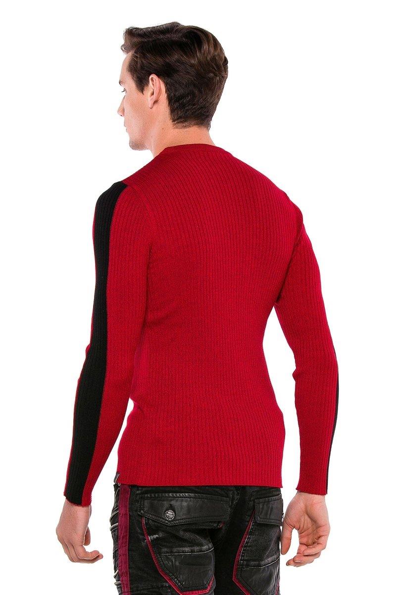CP194 Striped Sleeve Knit Sweater