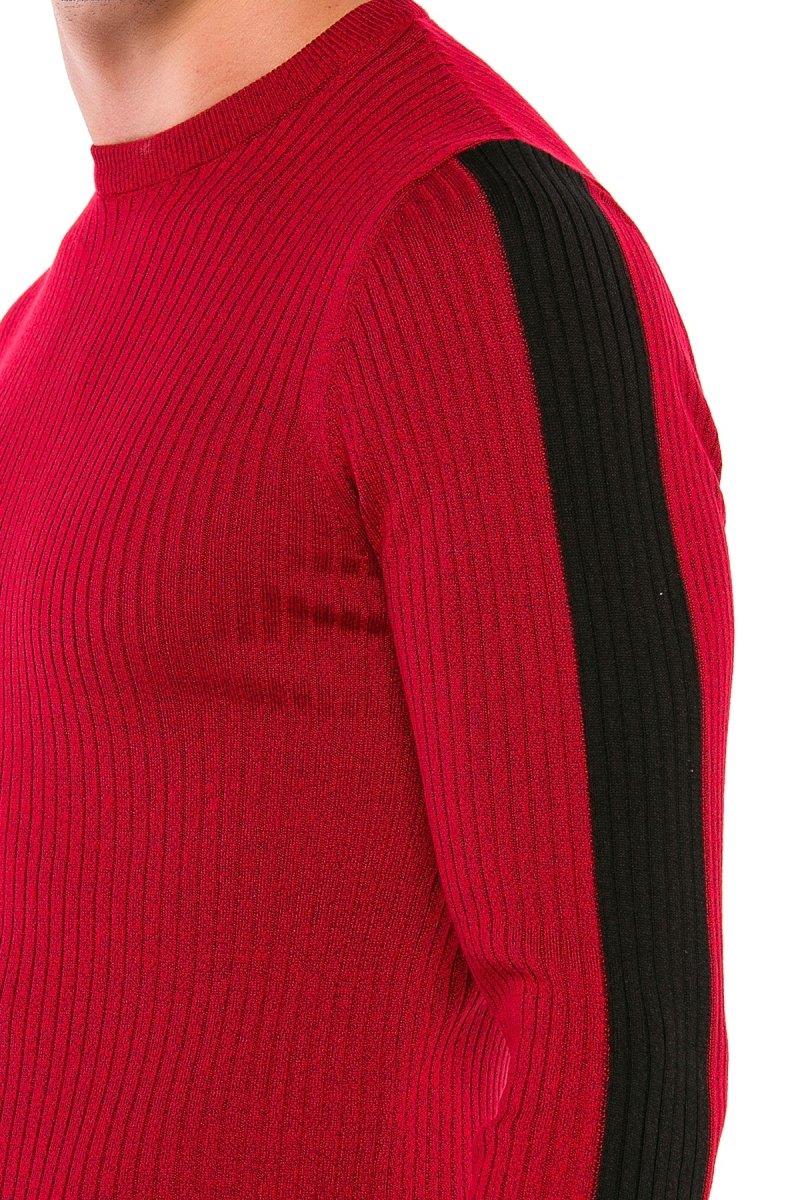 CP194 Striped Sleeve Knit Sweater