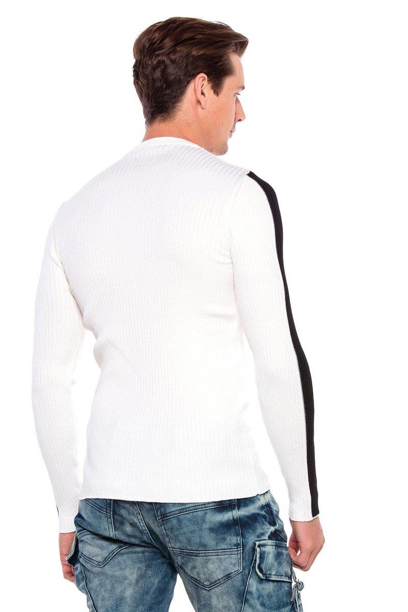 CP194 Striped Sleeve Knit Sweater