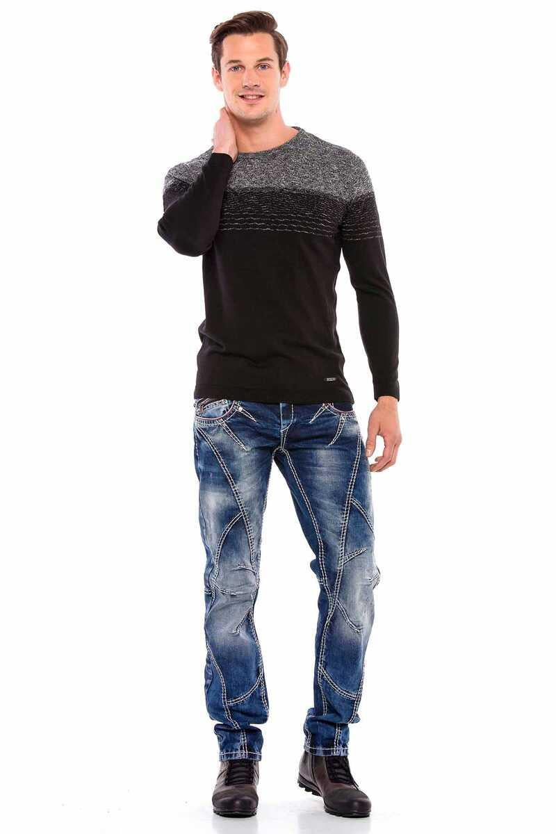 CP200 Two-Tone Knit Men's Sweater