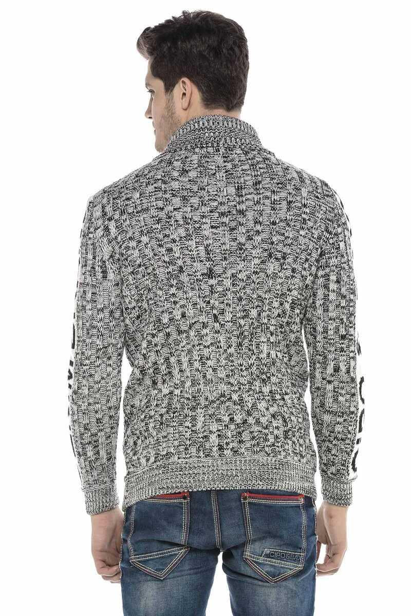 CP216 Half-Zip Collar Textured Sweater