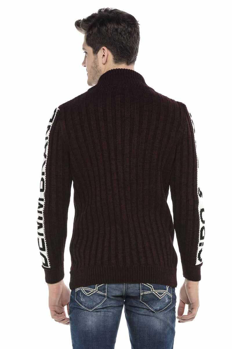 CP216 Half-Zip Collar Textured Sweater