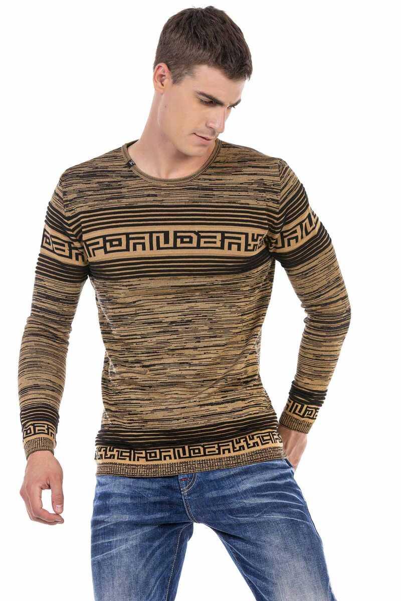 CP244 Hieroglyph Print Men's Sweater