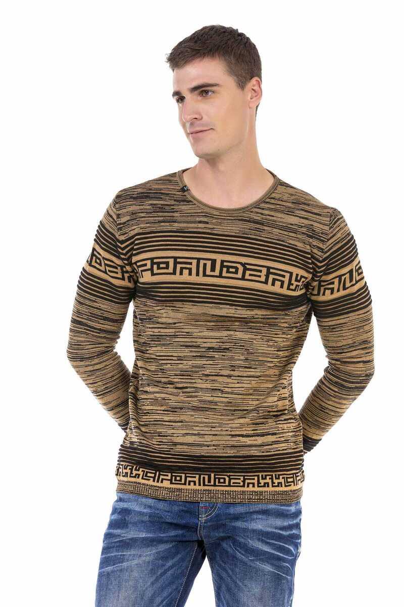 CP244 Hieroglyph Print Men's Sweater