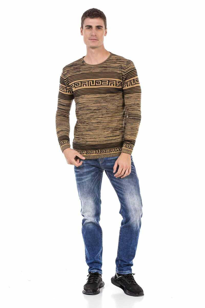 CP244 Hieroglyph Print Men's Sweater