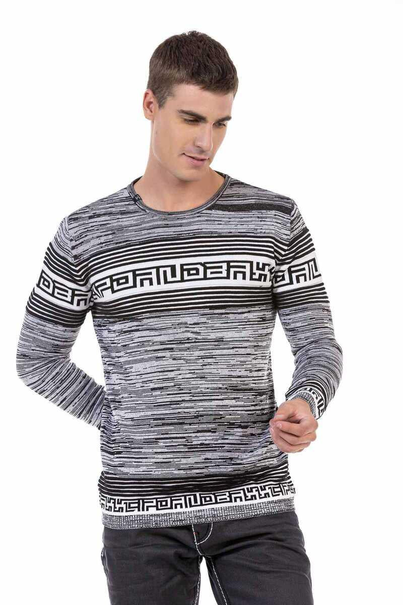 CP244 Hieroglyph Print Men's Sweater