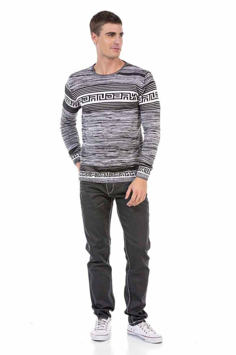 CP244 Hieroglyph Print Men's Sweater