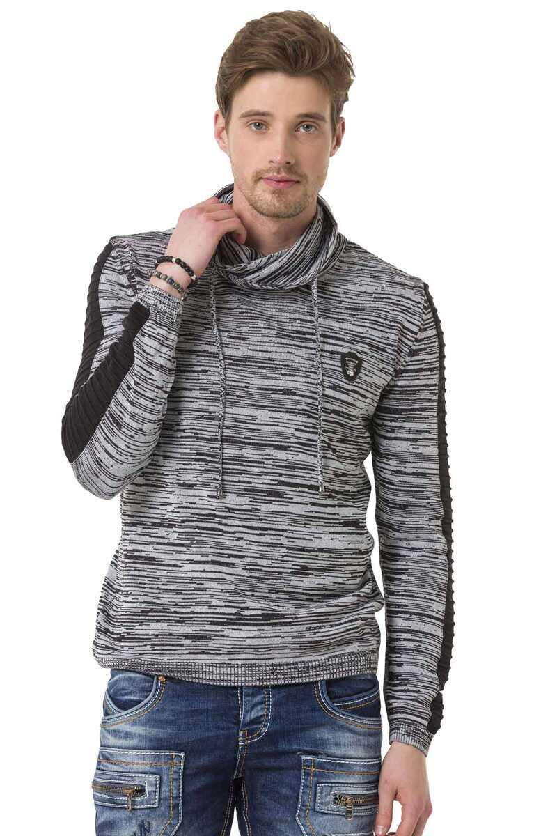 CP252 Men's Shawl Collar Textured Sweater