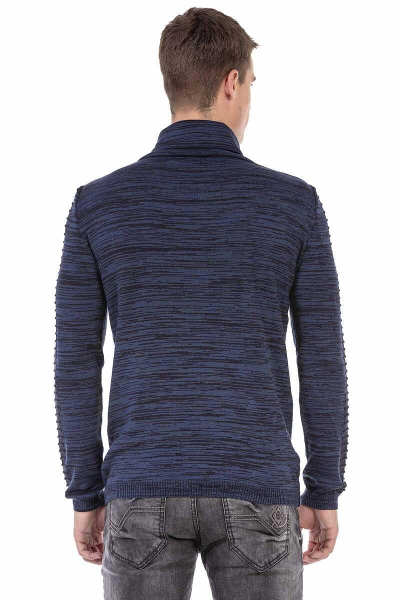 CP252 Men's Shawl Collar Textured Sweater