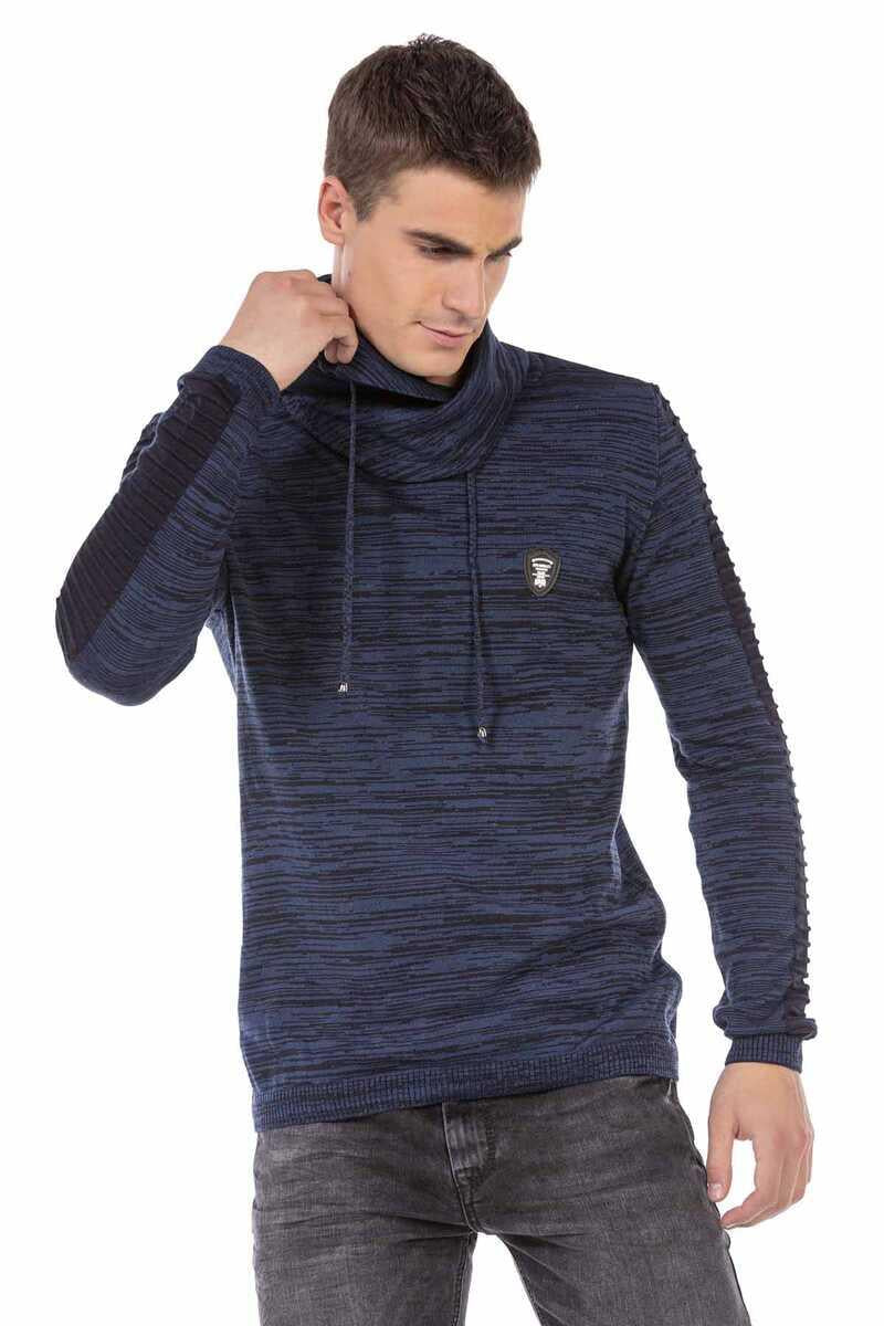 CP252 Men's Shawl Collar Textured Sweater