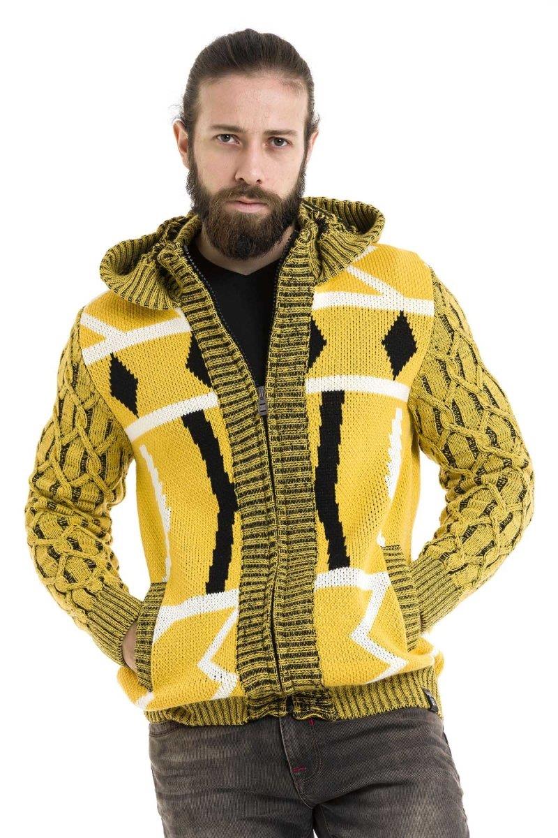 CP256 Hooded Zip Winter Heavyweight Yellow Cardigan