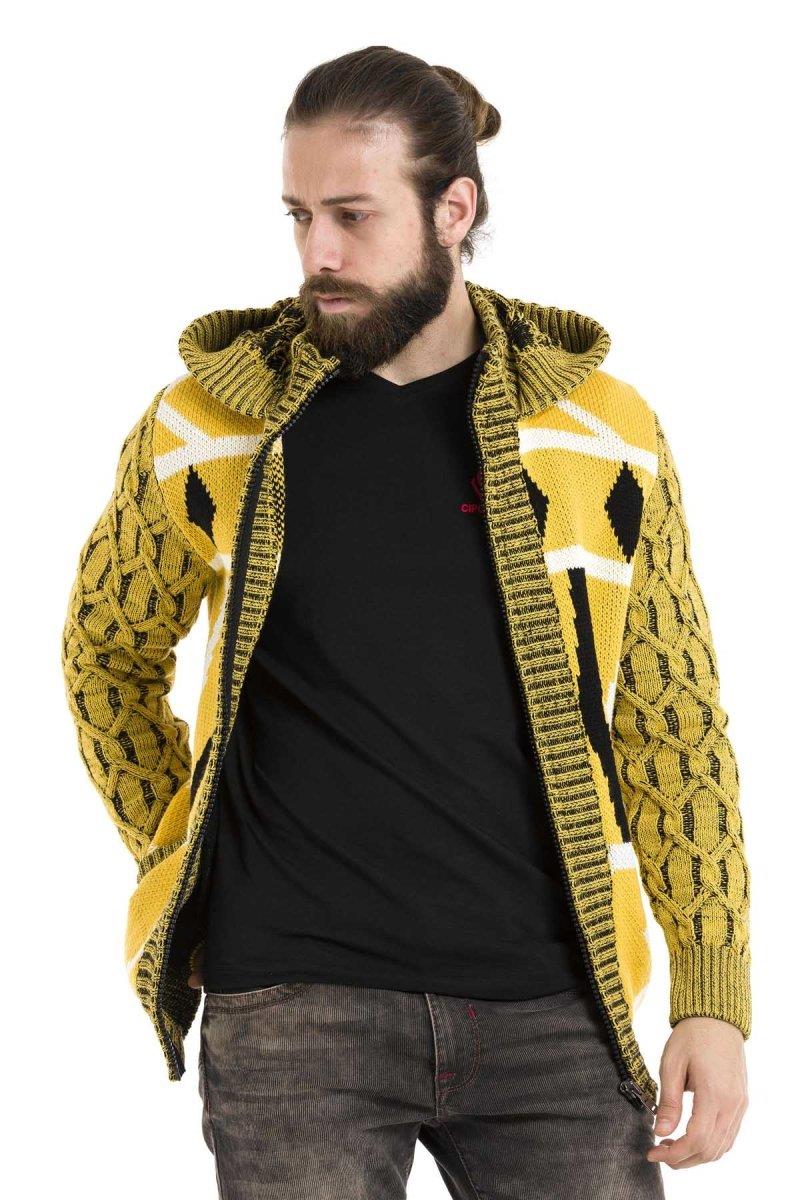 CP256 Hooded Zip Winter Heavyweight Yellow Cardigan