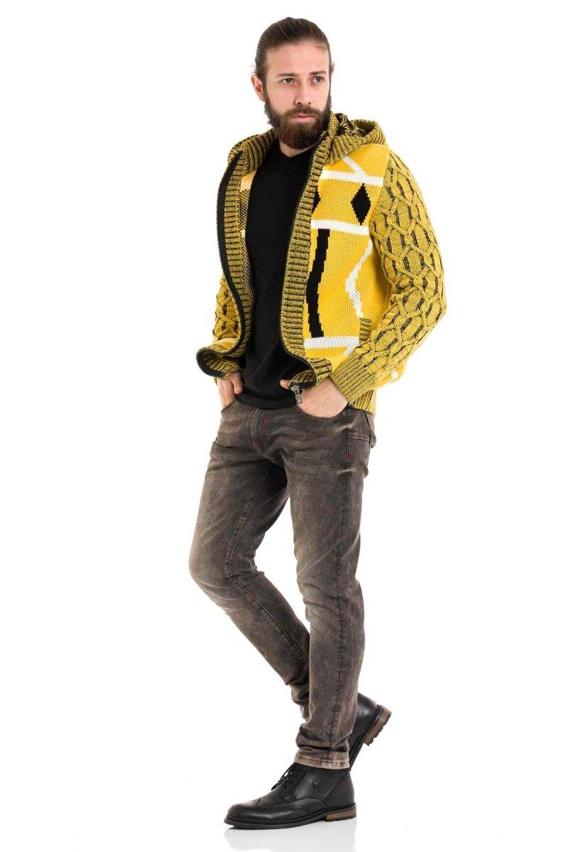 CP256 Hooded Zip Winter Heavyweight Yellow Cardigan