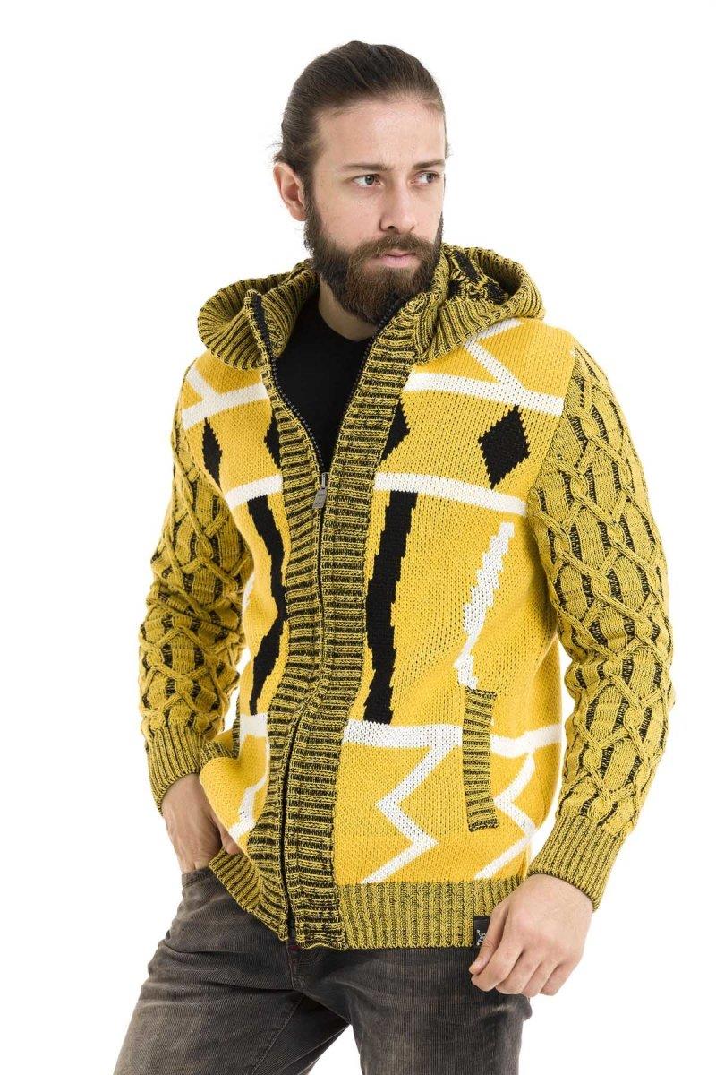 CP256 Hooded Zip Winter Heavyweight Yellow Cardigan