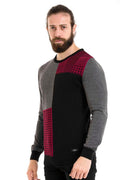 CP263 Round Neck Patterned Men's Knitwear