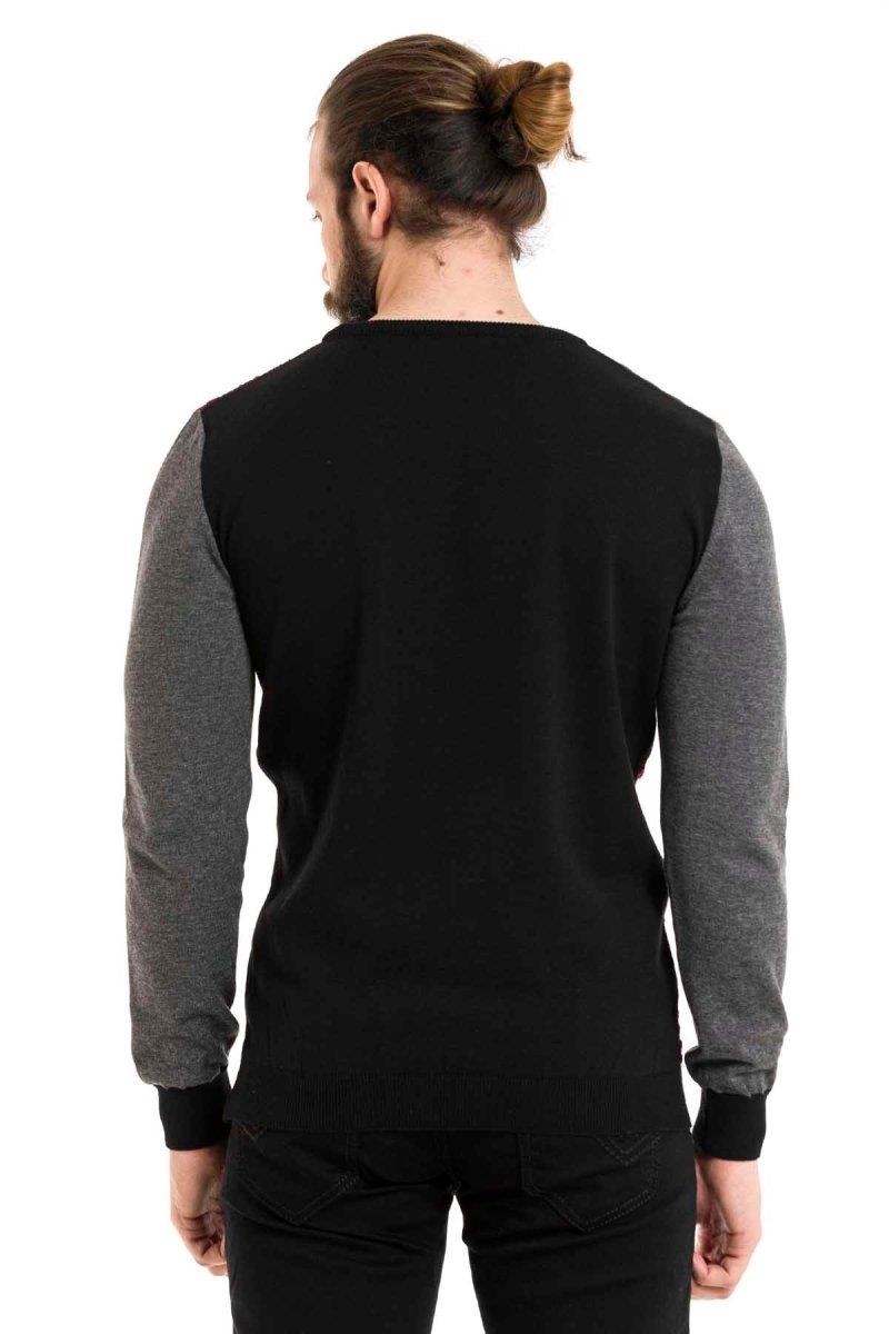 CP263 Round Neck Patterned Men's Knitwear