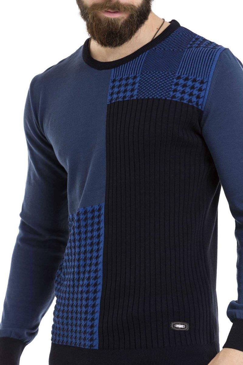 CP263 Round Neck Patterned Men's Knitwear