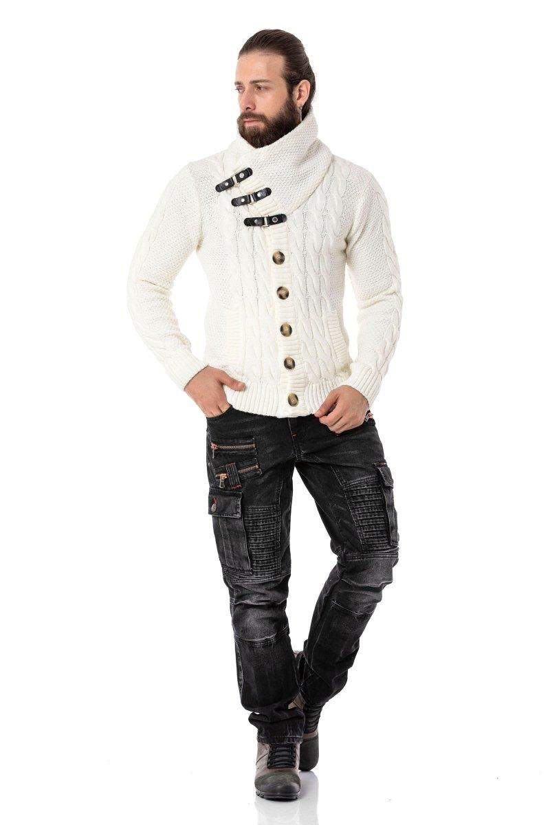 CP265 Fur Collar Men's Cardigan