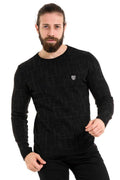 CP277 Round Neck Patterned Sweater