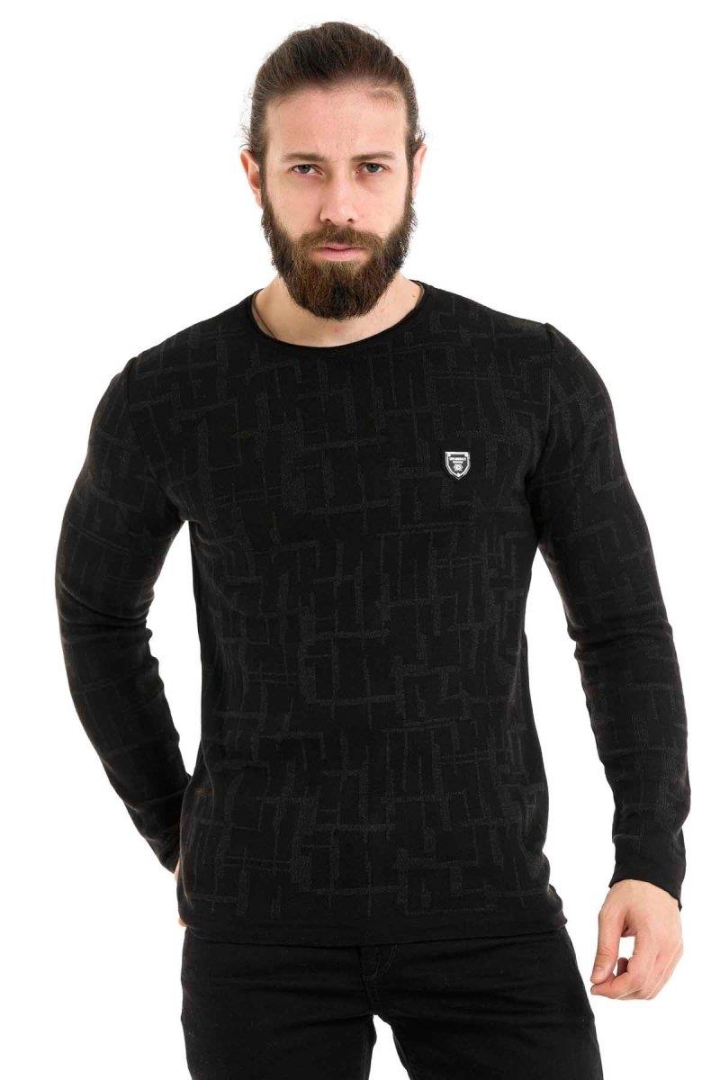 CP277 Round Neck Patterned Sweater