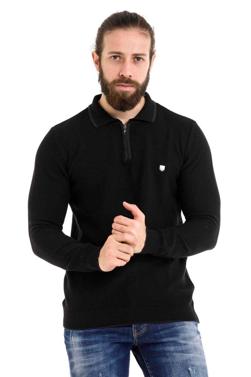 CP278 Polo Collar Zip Sweater
