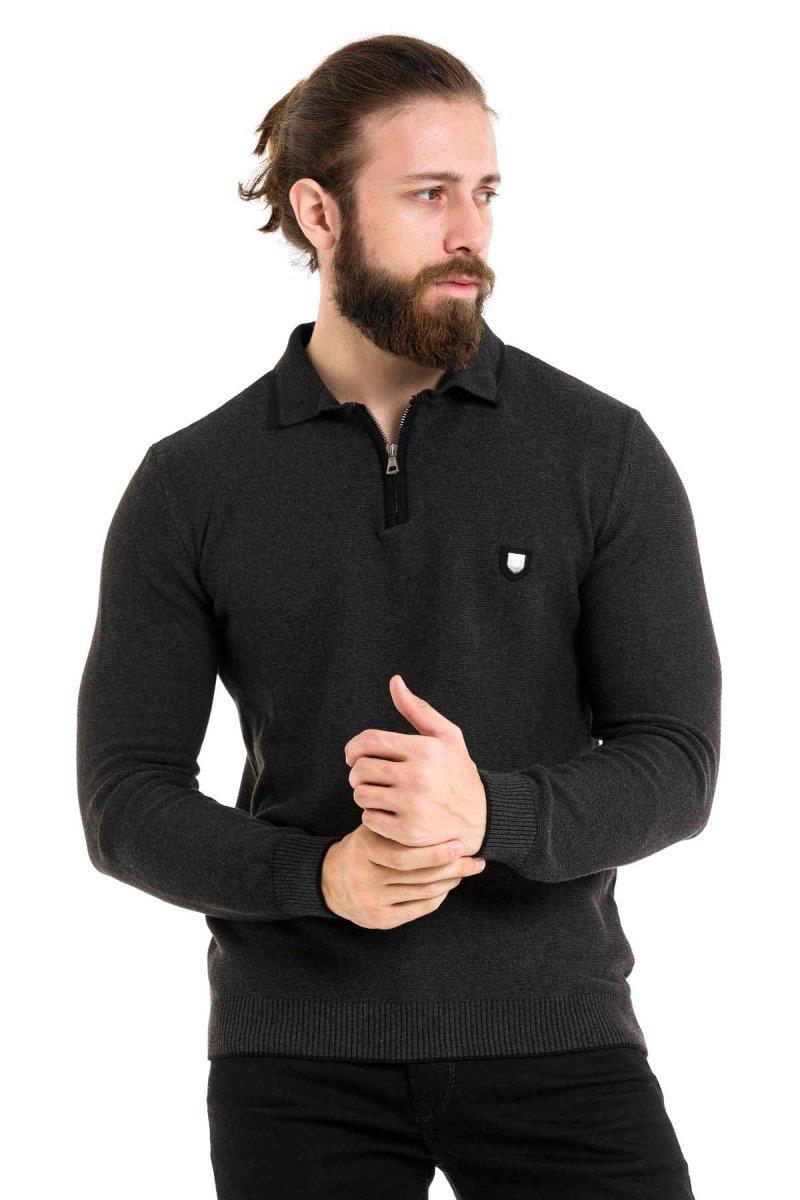 CP278 Polo Collar Zip Sweater