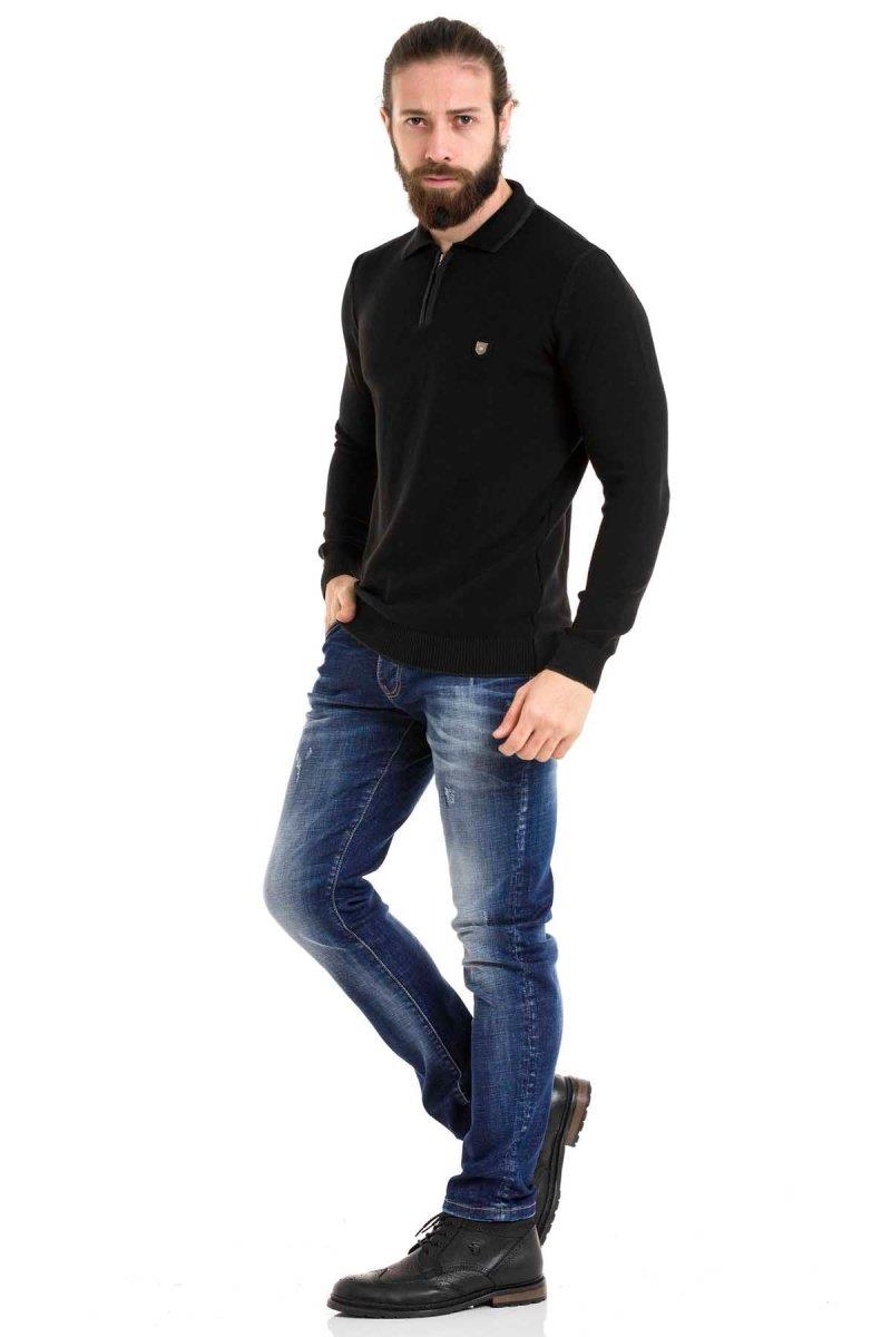 CP278 Polo Collar Zip Sweater