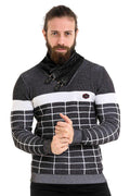 CP279 Shawl Collar Patterned Sweater