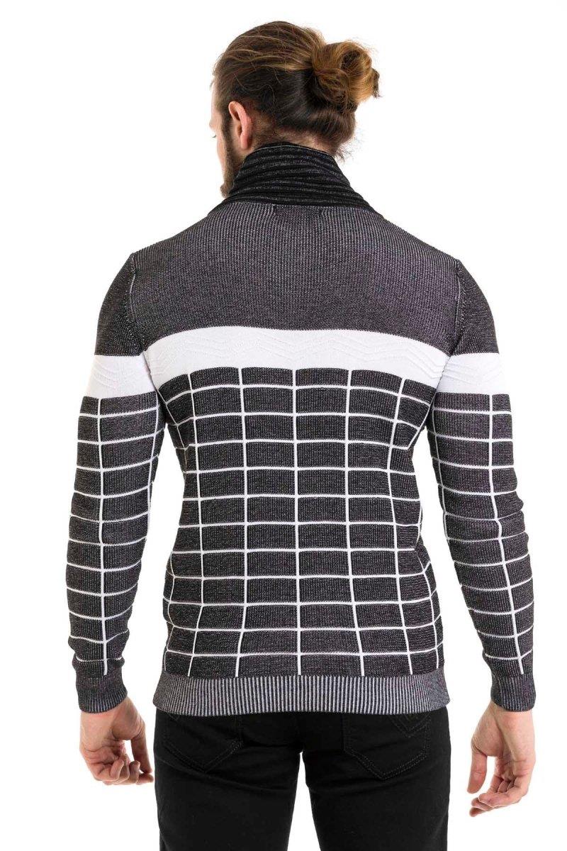 CP279 Shawl Collar Patterned Sweater