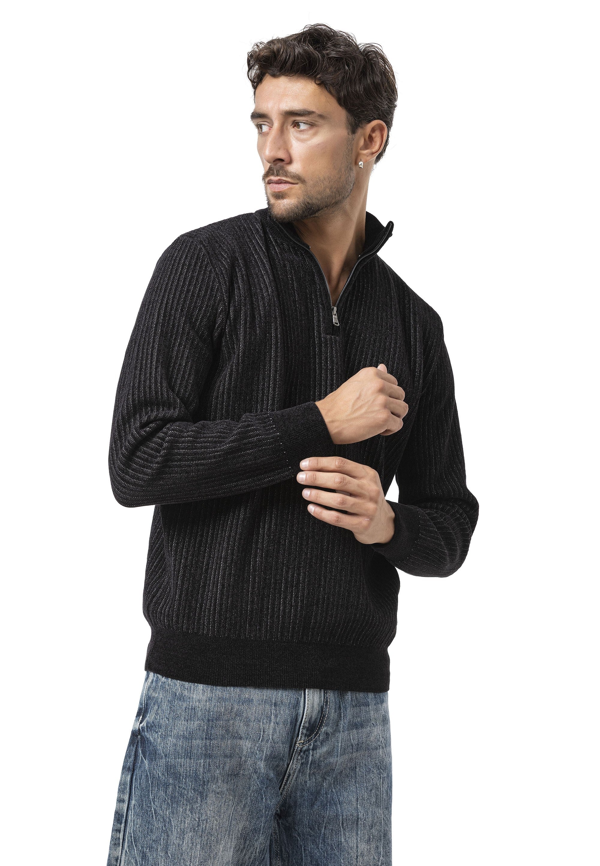 CP286 Men's Zip Knit Sweater