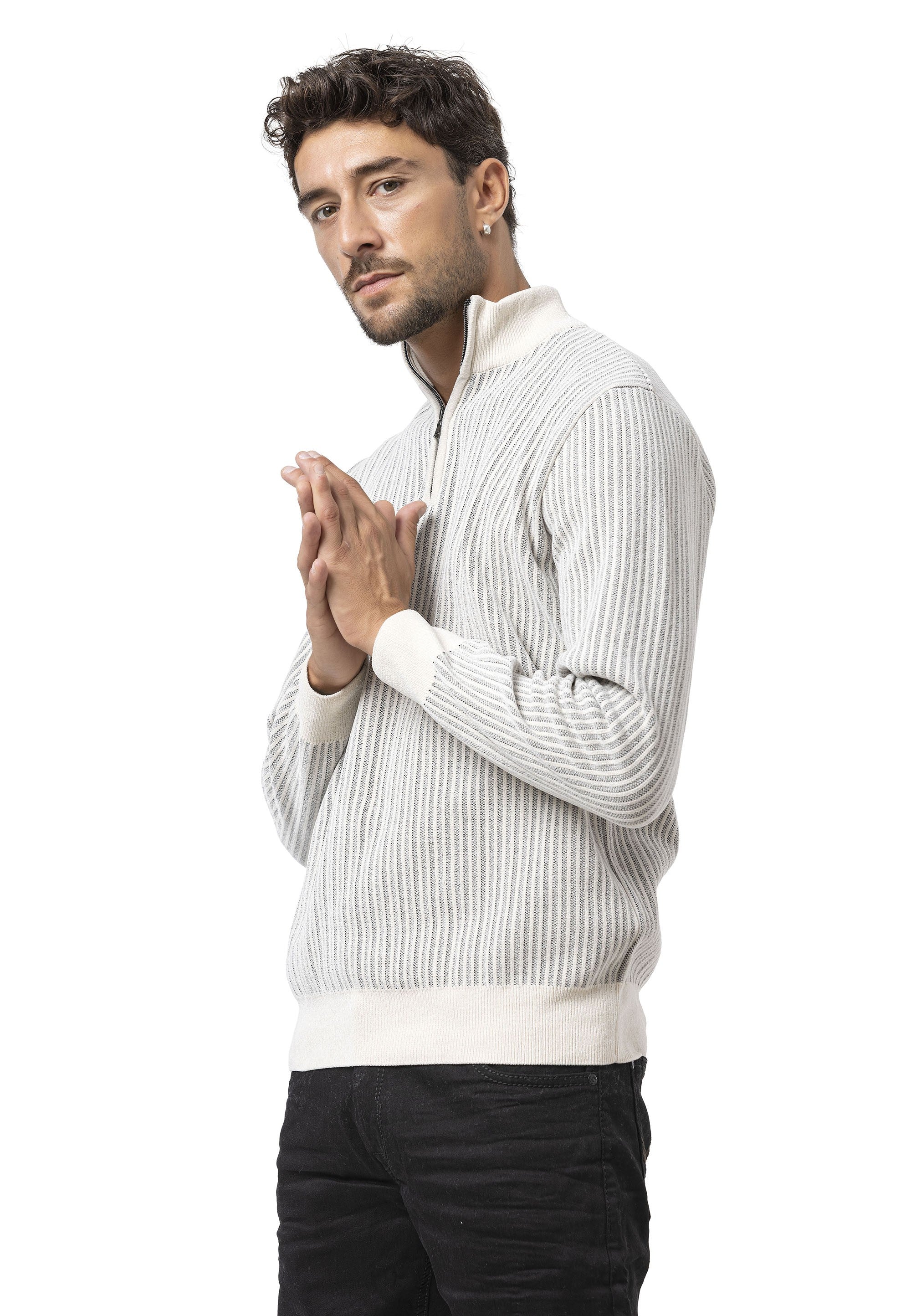 CP286 Men's Zip Knit Sweater