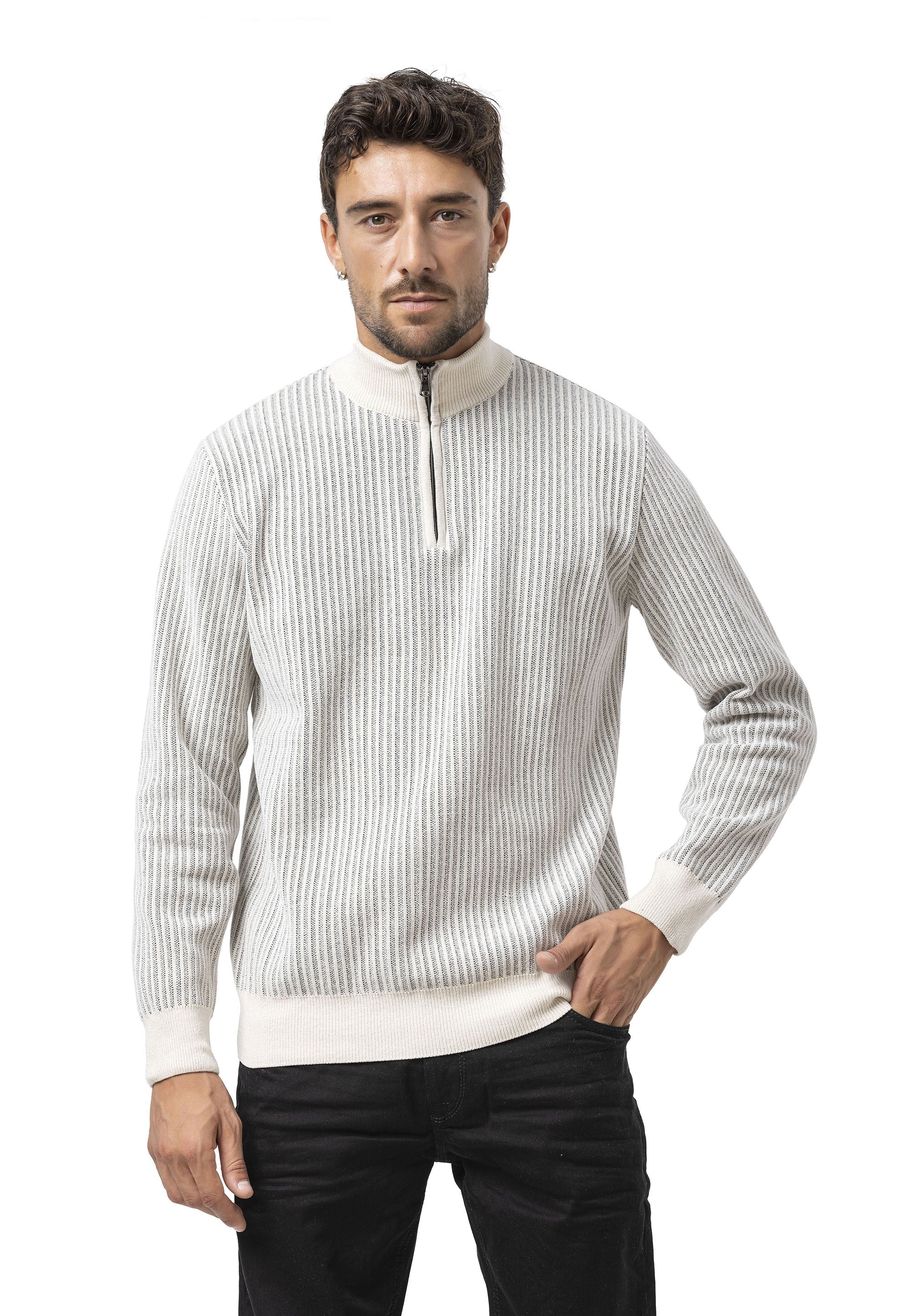CP286 Men's Zip Knit Sweater