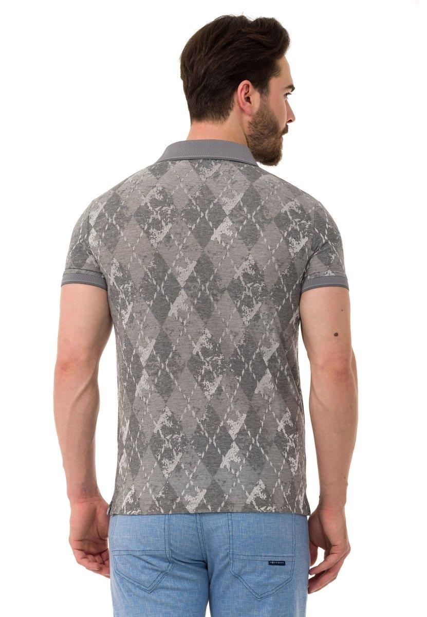 CT452 Polo Collar Diamond Pattern Men's T-Shirt