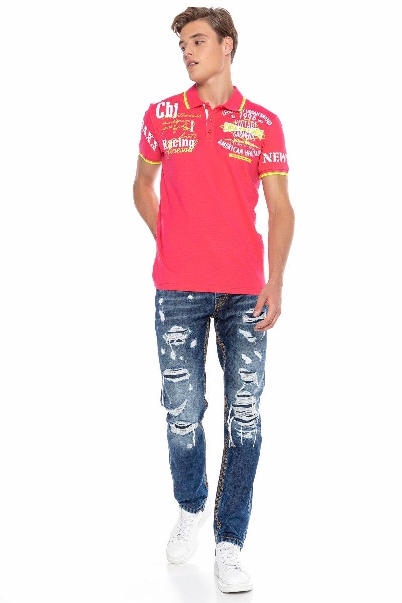 CT603 Printed Slim Men's Polo T-Shirt