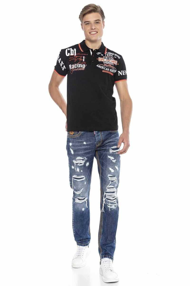 CT603 Printed Slim Men's Polo T-Shirt