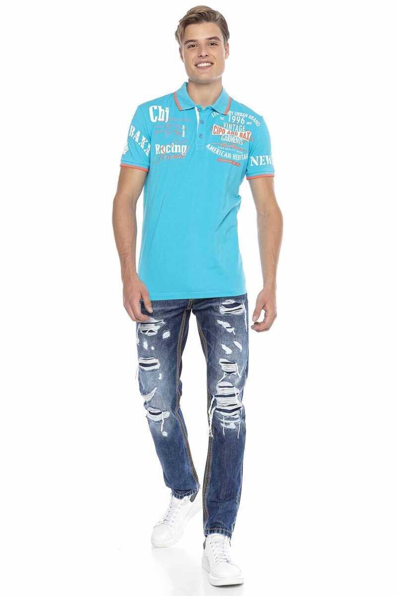 CT603 Printed Slim Men's Polo T-Shirt