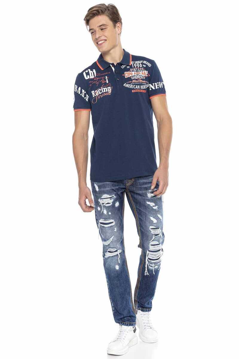 CT603 Printed Slim Men's Polo T-Shirt