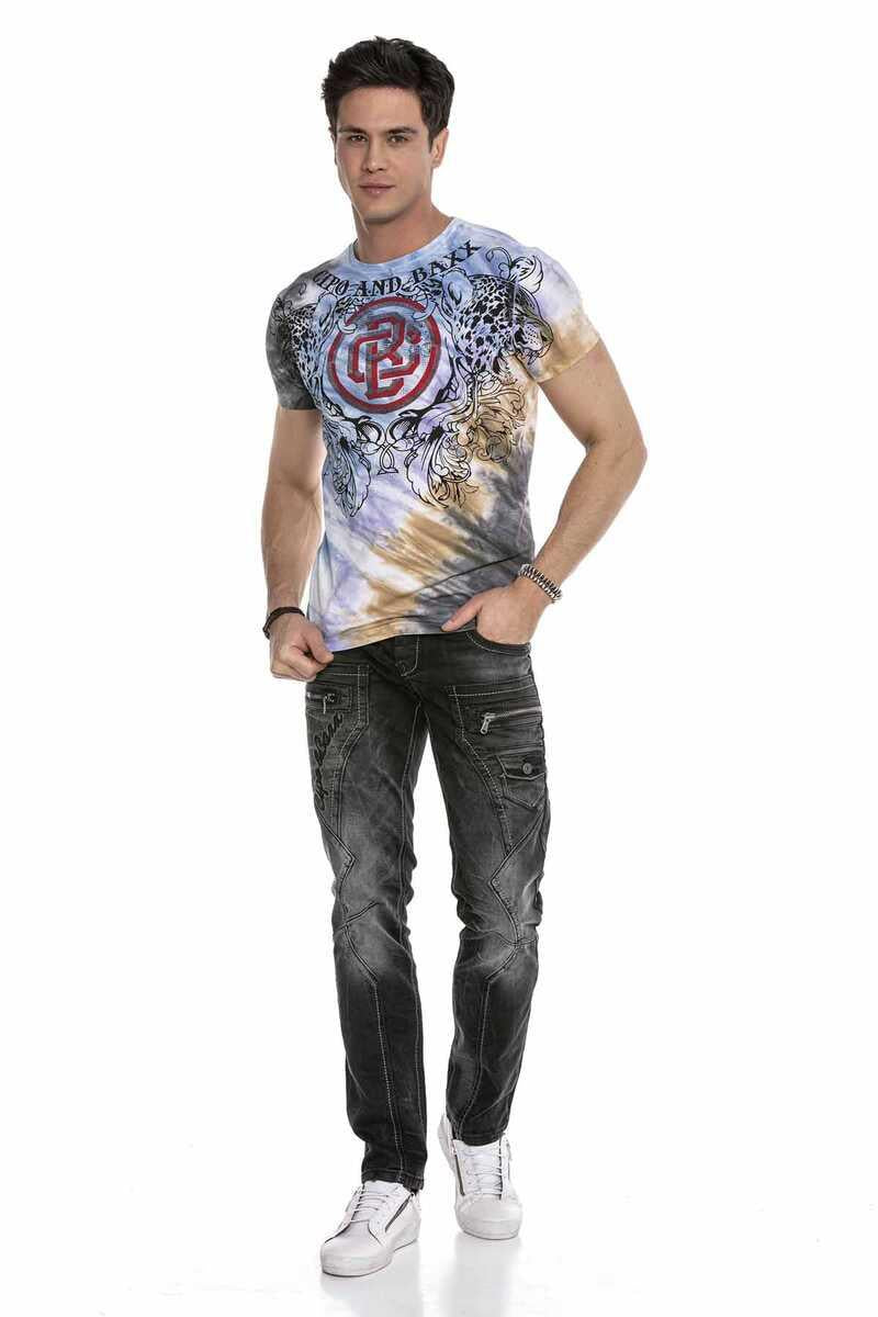 CT643 Twin Skull Colorful T-Shirt