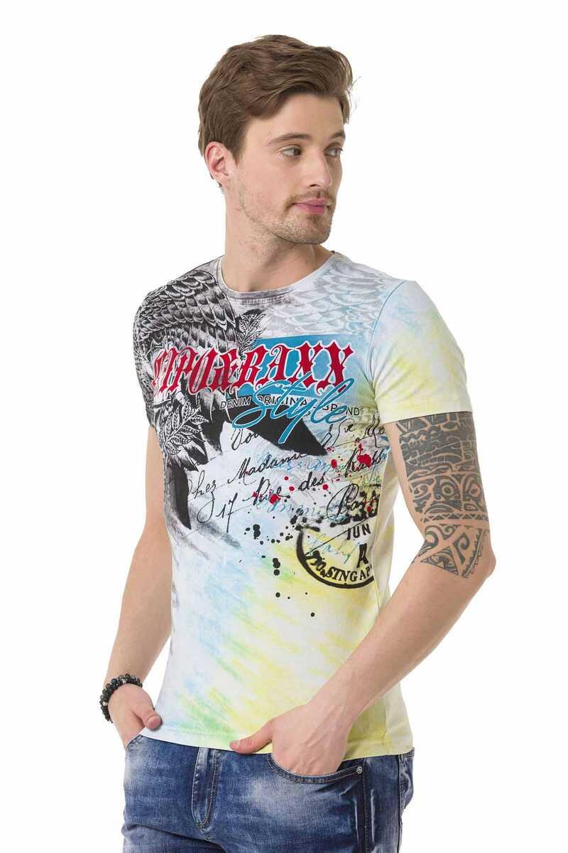 CT684 Eagle Pattern Skull Colorful T-Shirt