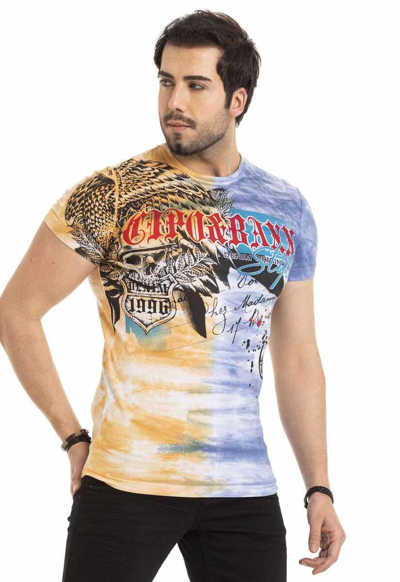 CT684 Eagle Pattern Skull Colorful T-Shirt