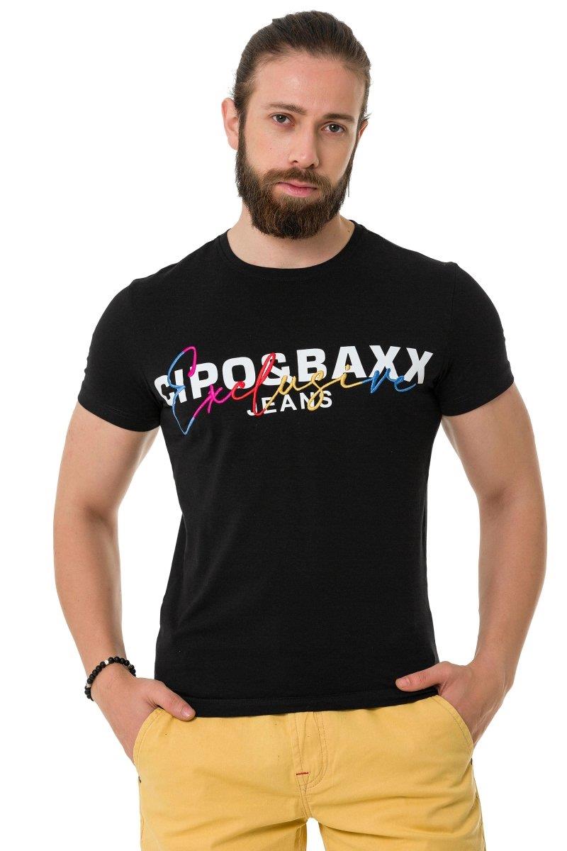 CT712 Embroidered Text Basic T-Shirt