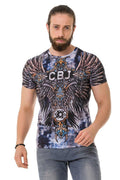 CT719 Laser Print Cross Wing Pattern T-Shirt